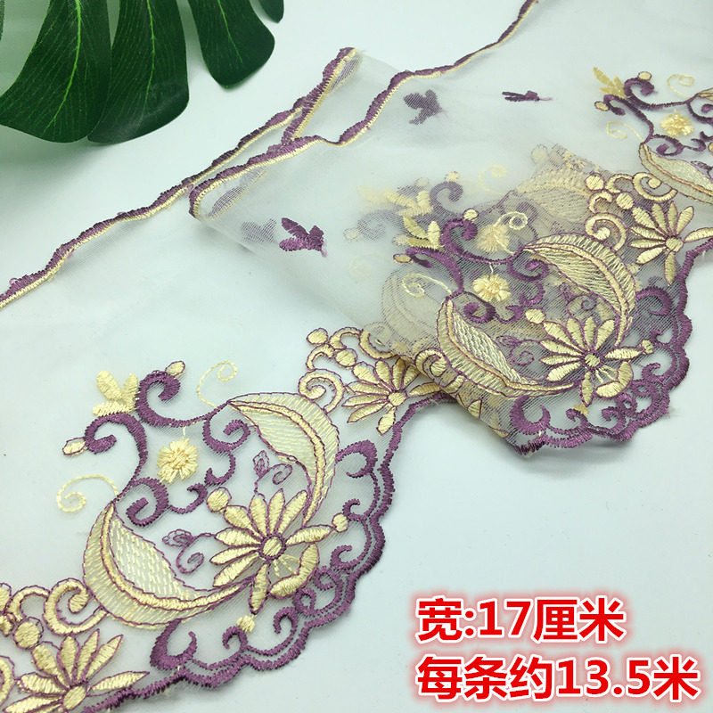 Curtain lace embroidery European style large bag flower curtain accessories accessories sofa cover factory direct sales