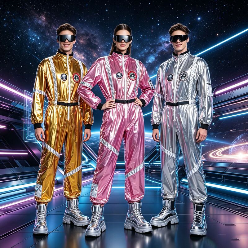 Adult Hip-Hop Hippie 70S Outer Space Cosplay Costume Halloween Performance Party Outfit Performance Costume Adult Hip-Hop Hippie 70S Outer Space Cosplay Costume Halloween Performance Party Outfit Performance Costume