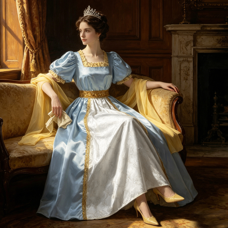 New Style Women's Dress, Medieval Retro Ball Gown, Long Dress, Cosplay Stage Performance Costume