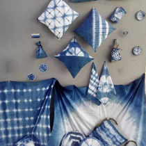 Intangible cultural heritage experience tie-dye batik type dyeing grass and wood dyeing plant knock-out dyeing white cloth creative DIY material for embroidery