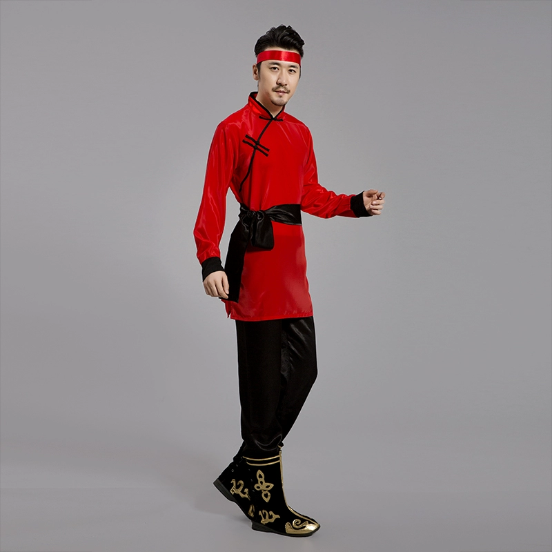 Quần áo Mông Cổ nam Mông Cổ trưởng thành trang phục thiểu số khiêu vũ Hồng Kông Áo choàng Mông Cổ hiện đại