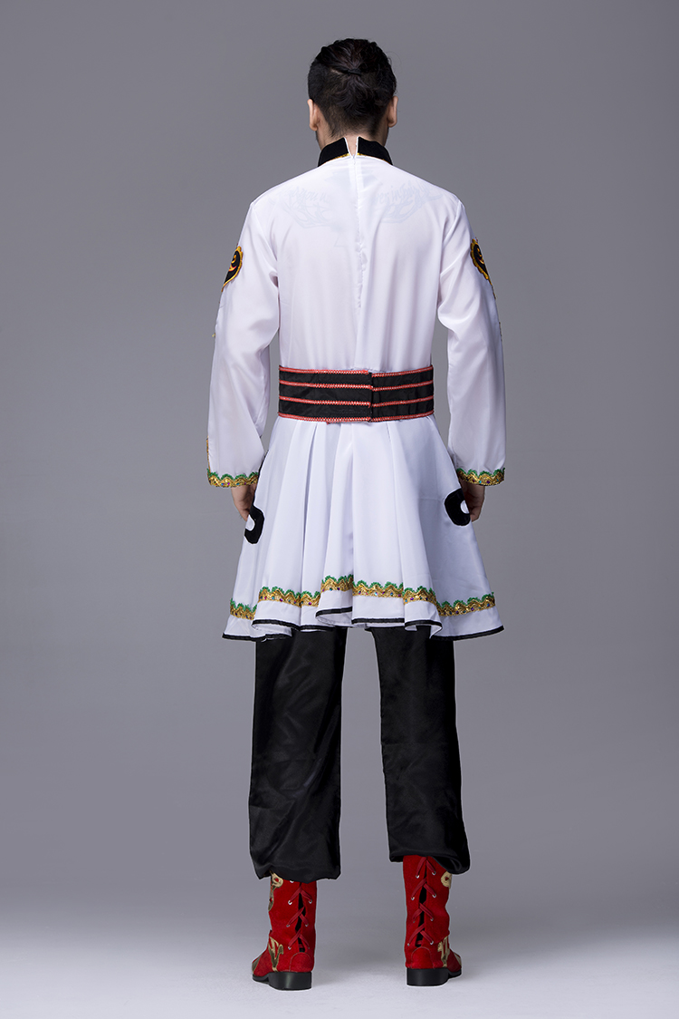 Người đàn ông mới của Tân Cương trang phục múa trang phục dân tộc sân khấu trang phục màu đỏ người đàn ông Uighur quần áo khiêu vũ thiết kế