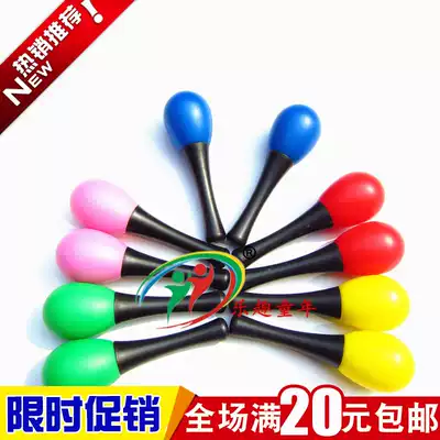Small sand hammer bell bell ringing stick baby toy visual stimulation exercise small hand grasp eye Orff instrument plastic