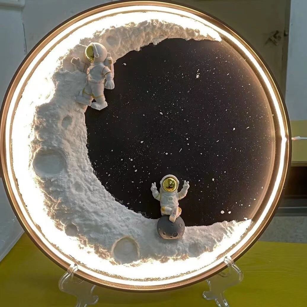 Handmade Diy Creatine Lunar Light Material Bag Creative Month Light lamp Decorative Lights Decorative finished products Walk with homemade Birthday Gifts-Taobao