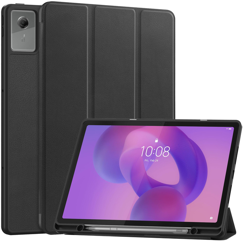 Suitable for 2025 Lenovo Xiaoxin Tablet 12.1inch Idea Tab Plus Anti-Fall Full-Cover Tablet with Pen Slot Lenovo Stand Tb365Fc Sleep Leather Case Tb361Zu/Fu Shell
