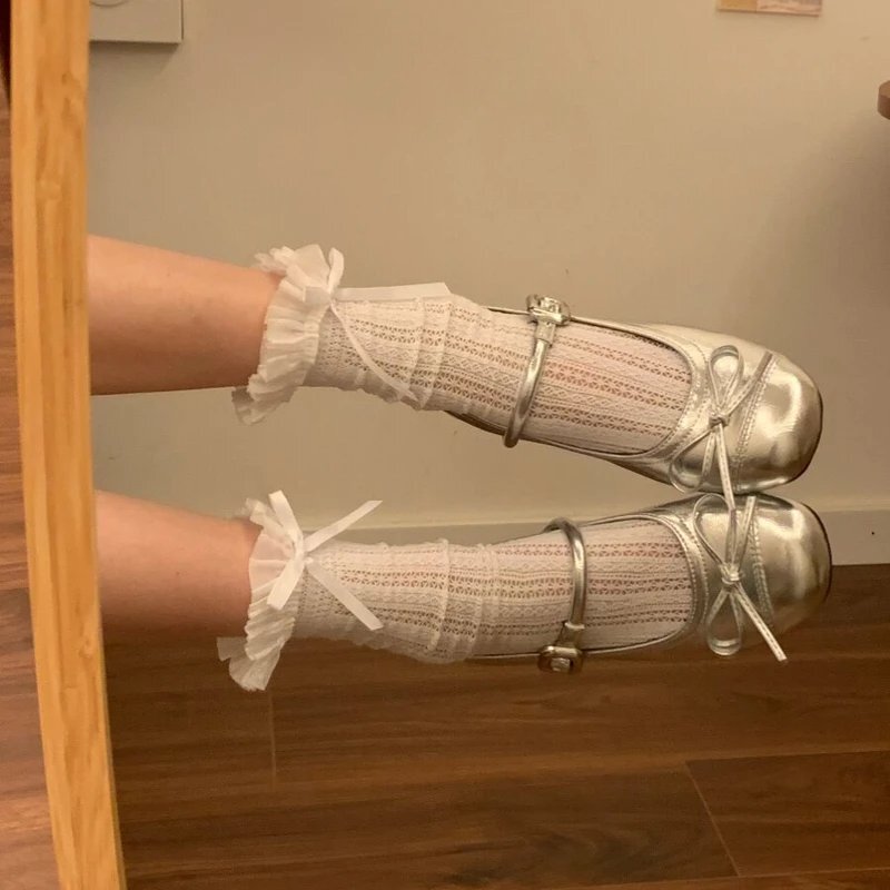 Silver Ballet-Style Flat Shoes for Women, 2026 New Spring Model, Paired with Skirts, French Shallow Mary Jane Leather Shoes Silver Ballet-Style Flat Shoes for Women, 2026 New Spring Model, Paired with Skirts, French Shallow Mary Jane Leather Shoes