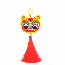 New red sachet pendant car ornament backpack accessories tiger head embroidery original hand hanging Hanfu matching