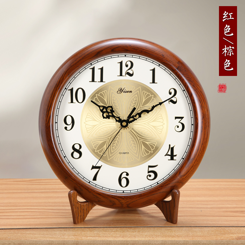 Chinese solid wood seat bell creative personality Atmosphere Living room Desktop desktop seat bell American retro seat hanging dual-use swing piece