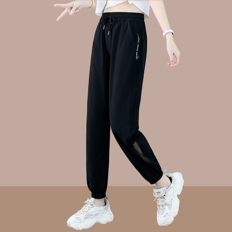 Breathable Quick-Drying Pants for Women, Casual Sports 2025 New Summer Thin Ice Silk Petite Cropped Jogger Harem Pants