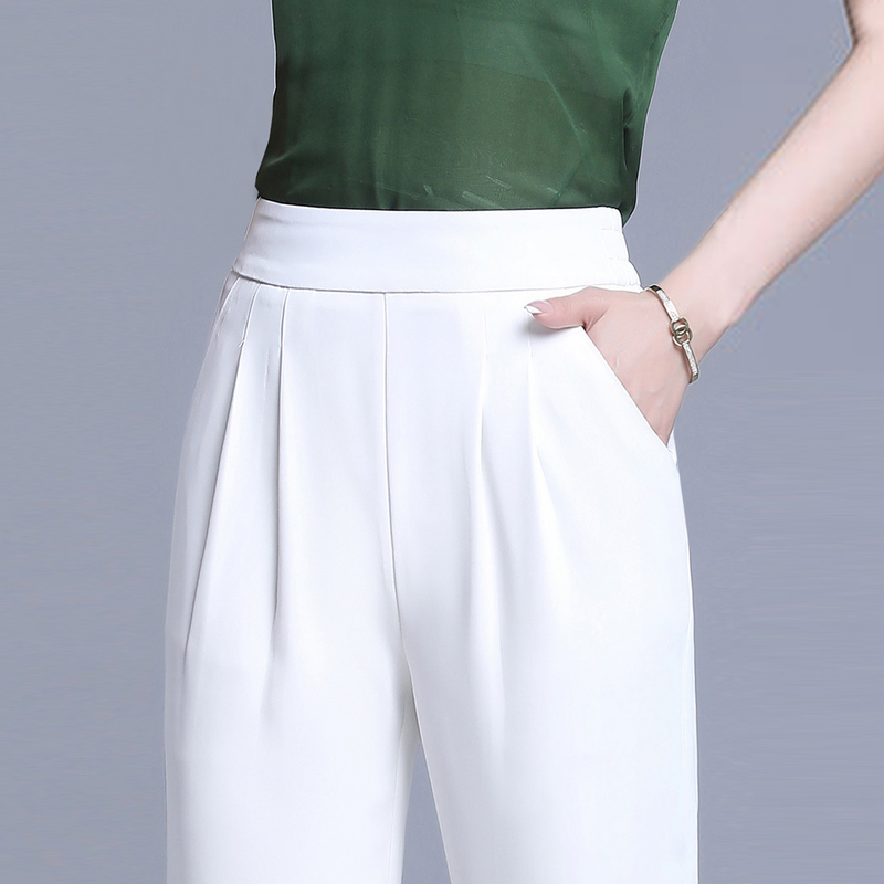 Ice Silk Harem Pants for Women, Summer Thin Carrot Pants, 2025 New Popular White Pants, Casual Plus-Size Cropped Pants Ice Silk Harem Pants for Women, Summer Thin Carrot Pants, 2025 New Popular White Pants, Casual Plus-Size Cropped Pants