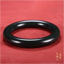 (Support national re-inspection) Xiaxia Yuyu Pavilion Xinjiang Hetian Jade Tower Qing special fine material matte round bracelet