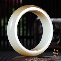 Xia Xia Yuanyuan Pavilion Xinjiang Hetian Jade and end material bracelet sugar white material female bracelet Girl A- level jade bracelet Wangfu bracelet