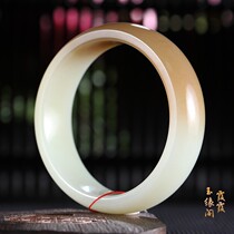 Xia Xia Yuanyuan Pavilion Xinjiang Qiemu sugar white sheep jade bracelet Girl A- level jade bracelet Wangfu bracelet certificate re-inspection