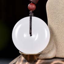 Xinjiang Hetian Jade mutton white jade pendant mens and womens Jade car key chain sheep fat jade Jade new products