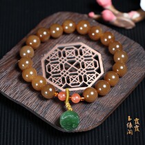 Xinjiang Hetian Jade and the end of the sugar jade bracelet ladies Jade chain Girl A- level Wangfu bracelet with certificate re-inspection