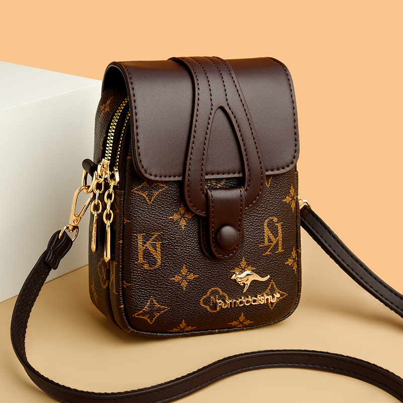 Authentic Genuine Leather Women's Bag 2024 Summer New Retro Mobile Phone Small Bag Fashionable Shoulder Crossbody Bag Versatile Coin Purse