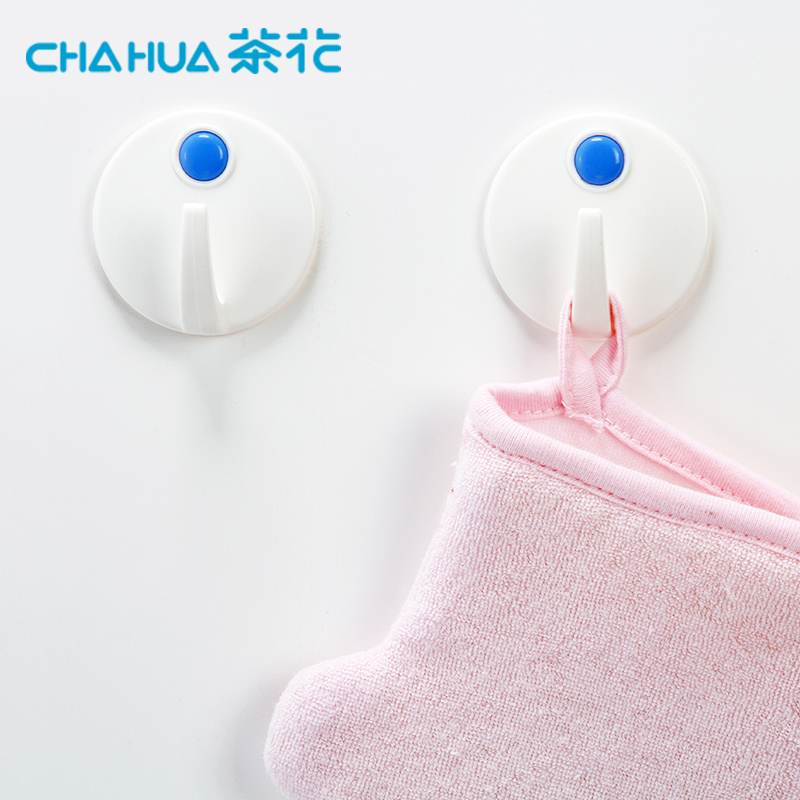 Tea Flower Plastic Sticky Hook 2908 Creative Cute Plastic Hook Kitchen Powerful Load-bearing Hook (1X3)