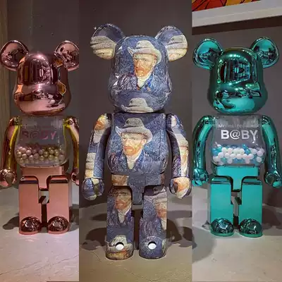 Building blocks violent bear bearbrick Van Gogh Chiaki joint living room decoration trend doll model doll 70cm