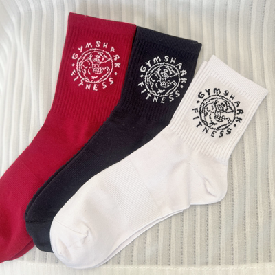 Unisex European and American shark sports socks for running, casual fitness, yoga, trendy calves, printed cotton anti-odor socks, high elasticity