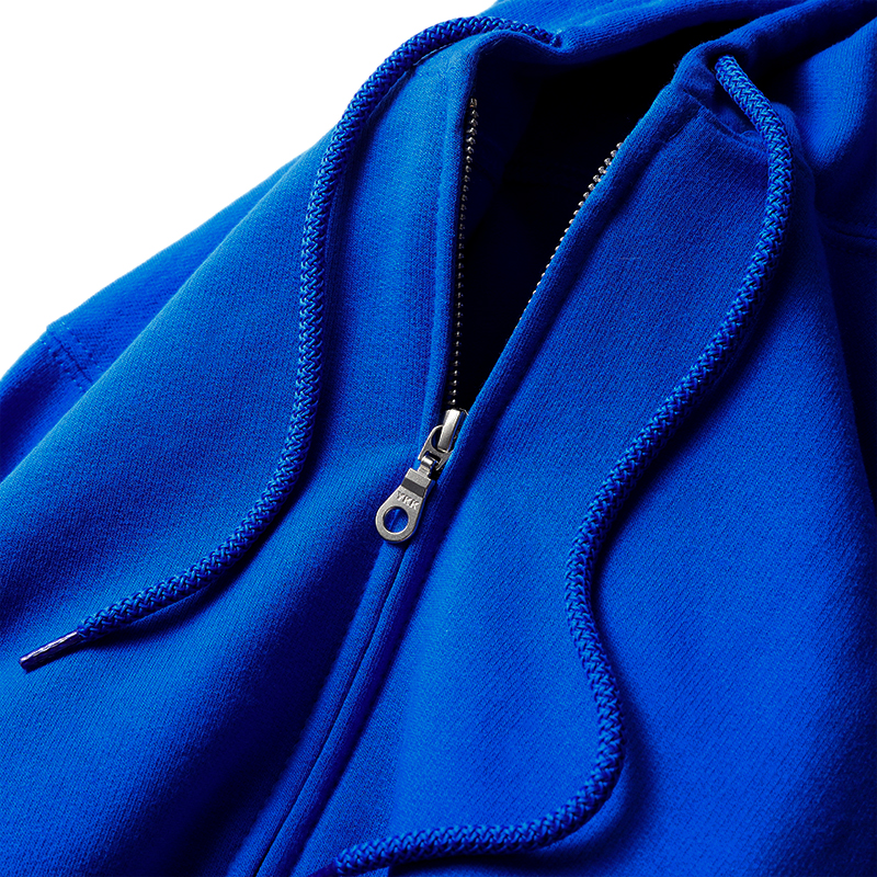 A high sense Klein blue 300g weighs in pure color Lianhood cardigan with loose 100 lap jacket jacket