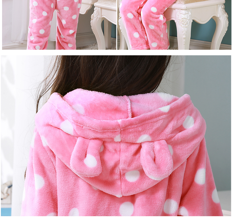 Mùa thu và mùa đông trẻ em flannel ấm áp đồ ngủ một mảnh bé dịch vụ nhà cô gái dày lên nhà vệ sinh cô gái sang trọng túi ngủ shop quan ao baby
