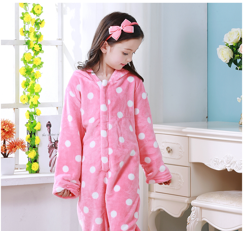 Mùa thu và mùa đông trẻ em flannel ấm áp đồ ngủ một mảnh bé dịch vụ nhà cô gái dày lên nhà vệ sinh cô gái sang trọng túi ngủ shop quan ao baby