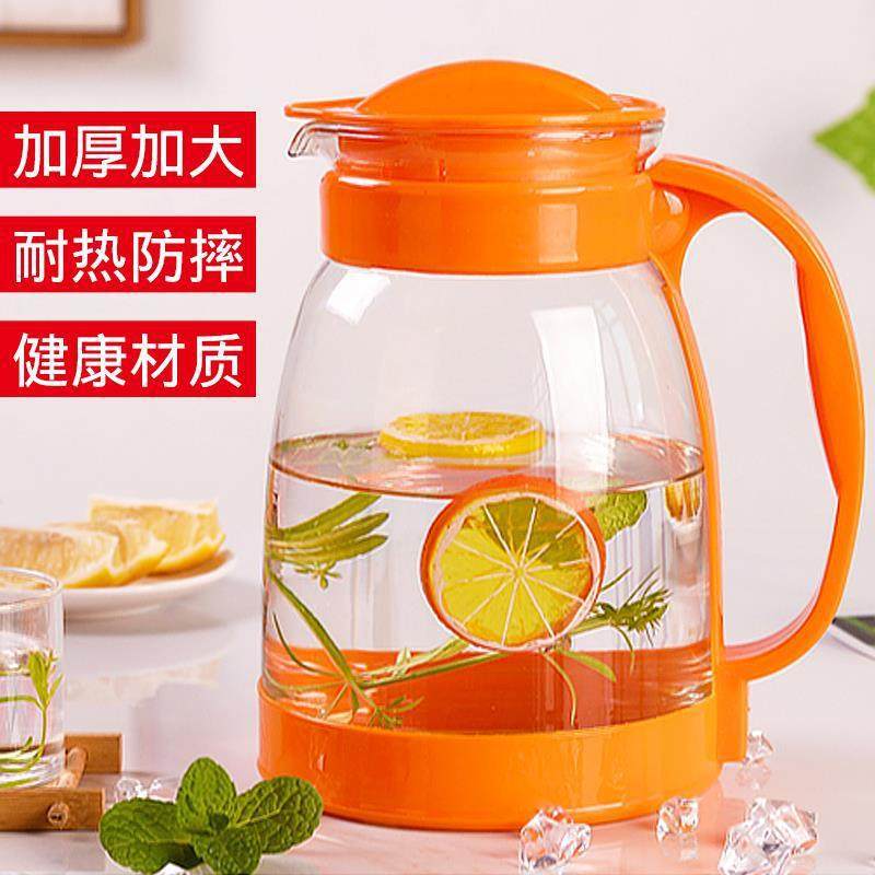 Glass Cold Kettle High Temperature Resistant Cold Kettle Home Floral Teapot Large Capacity Cool White Open Kettle Juice Pot Teapot