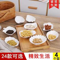 4 sets of household ceramic saucers white vinegar sauces sauce saucers seasoning dishes bone saucers creative snack plates