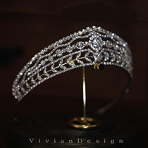 Beauty turned over the bride Crown high-end luxury rhinestone zircon Crown European and American luxury style with makeup hair crown