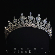 Crown Family High-grade Rhinestone Zircon Bride Crown Korean Elegant with Makeup Photo Dress Accessories