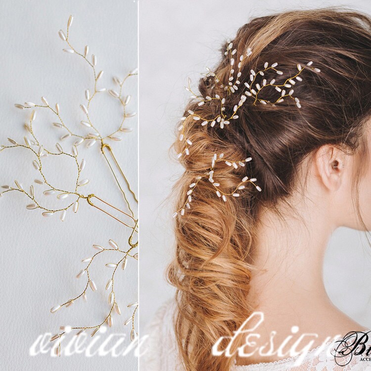 Vivian's Harvest Love Wheat Spike Shape Hairpin Hairpin Bride Scattered Raindrop Hair Accessories