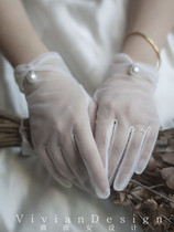 New clearance price British style high quality bride multiple gloves collection fairy fan wedding photography gloves