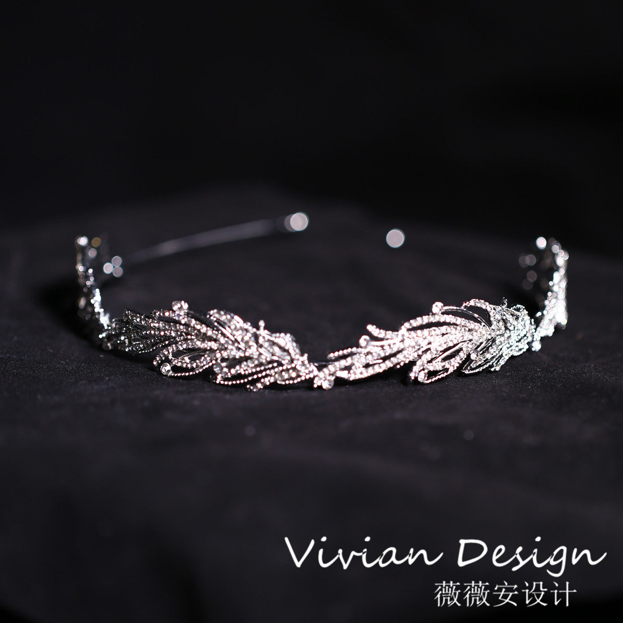 Minimalist Delicate Korean Style Stars Leaf Bridal Hair Stirrup Headwear Wedding Gown Inlaid Drill Photo Gallery Writing Genuine and Makeup Accessories