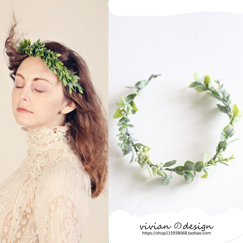 Pure Eurostyle Sen Fresh Simulation Plant Flower Ring Bridal Bridal Bridesmaid Photography Photo Gallery With Hair Accessories