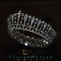 Romantic beautiful bride Crown hair accessories wedding and makeup host birthday ornament round crown rhinestone queen headdress
