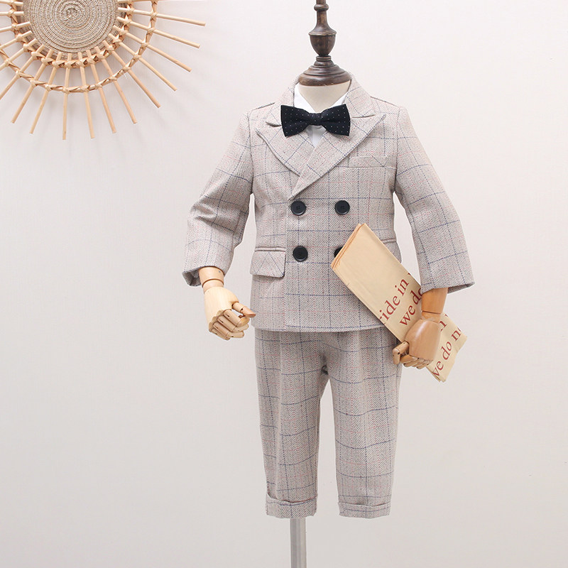 Baby's one-year-old dress birthday dress Korean version of the casual Western style spring and autumn new boy suit performance piano competition tide