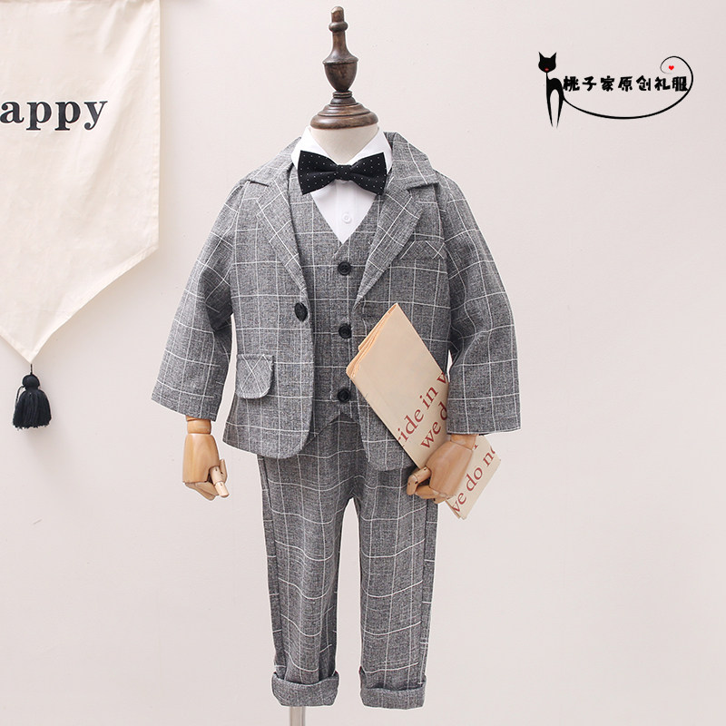 Children's suits spring and autumn thin section baby one-year-old dress boys and children to participate in the wedding costume performance catwalk flower girl