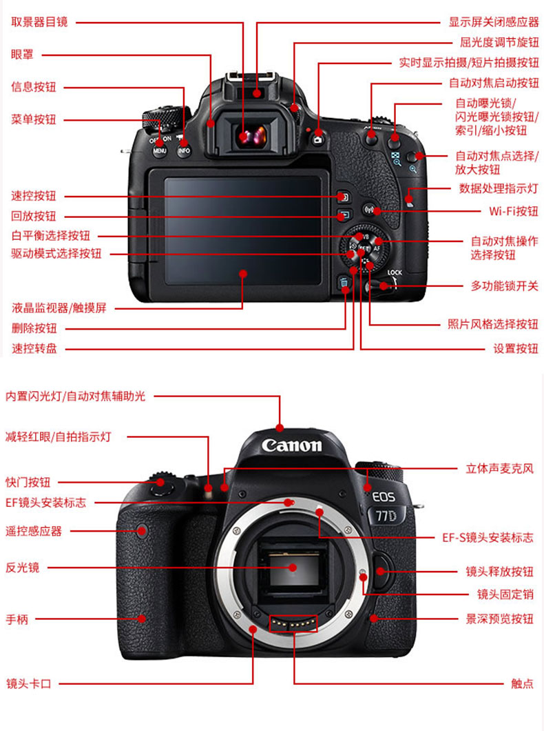 Thương hiệu mới đích thực Canon Canon 77d danh sách cao chống máy ảnh kỹ thuật số du lịch máy ảnh chuyên nghiệp mới với WIFI