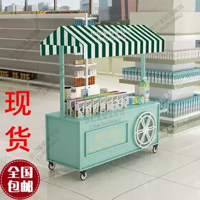 European-style creative display promotion platform mobile sales car iron flower floor push shelf stalls promotion car booth car