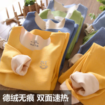 Volcanic Rock Warm Underwear CUHK Children Suit Autumn Winter Delsuede Baby Self fever Men and women Thickened Autumn Clothes