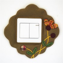 Simple modern household hand-made fabric switch set non-stick switch cover socket dust cover three-petal flower