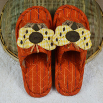 New fabric home slippers indoor ox non-slip double layer cloth bottom Spring and Autumn Winter cotton silent slippers women