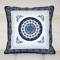 New Chinese-style pillowcase table cushion blue and white pillow cotton pillow (excluding core)