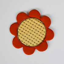 Sunflower fabric coaster embroidery handmade bowl mat insulation mat anti-scalding and anti-impact thickened American pastoral plate mat