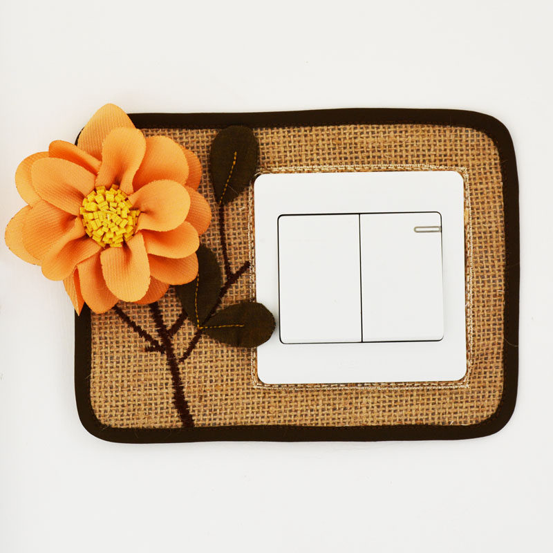 New handmade fabric linen switch sleeve environmentally friendly and safe without hurting hand socket cover switch patch