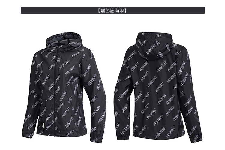 Mẫu áo gió nữ Li Ning 2019 mẫu mùa xuân in thời trang áo gió cách gió hoang dã cặp đôi AFDP014 - Áo gió thể thao