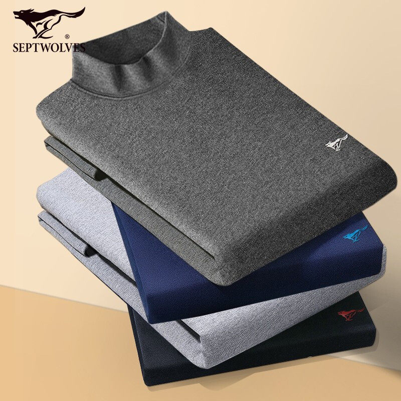 七匹狼 100%新疆棉 男式秋衣秋裤内衣套装 天猫优惠券折后￥69包邮（￥99-30）圆领、中高领多款多色可选