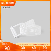 (Men and women the same) Black whale sporty style letter-print belt 2019 Spring and Autumn fashion PVC material