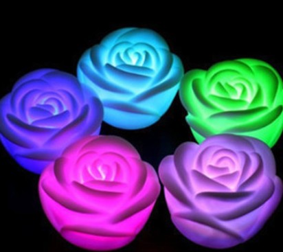 Colorful Rose Night Lights Colorful LED Lights Valentine's Day Birthday Gifts Stall Toys