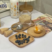 Japanese wooden plate oval beech tray square plate round wooden plate fruit plate photo props